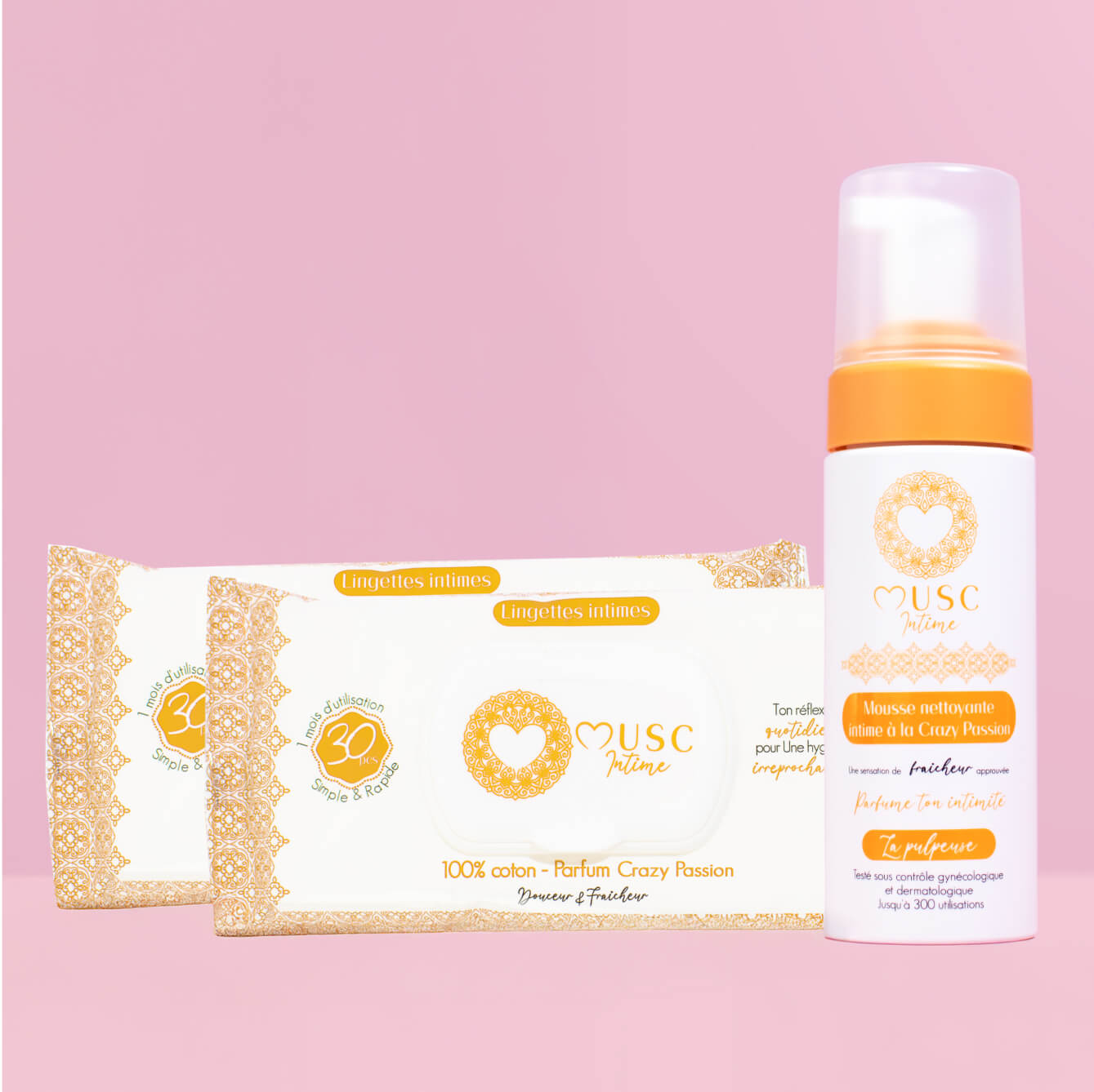 Mousse Nettoyante + 2 Lingettes Crazy Passion