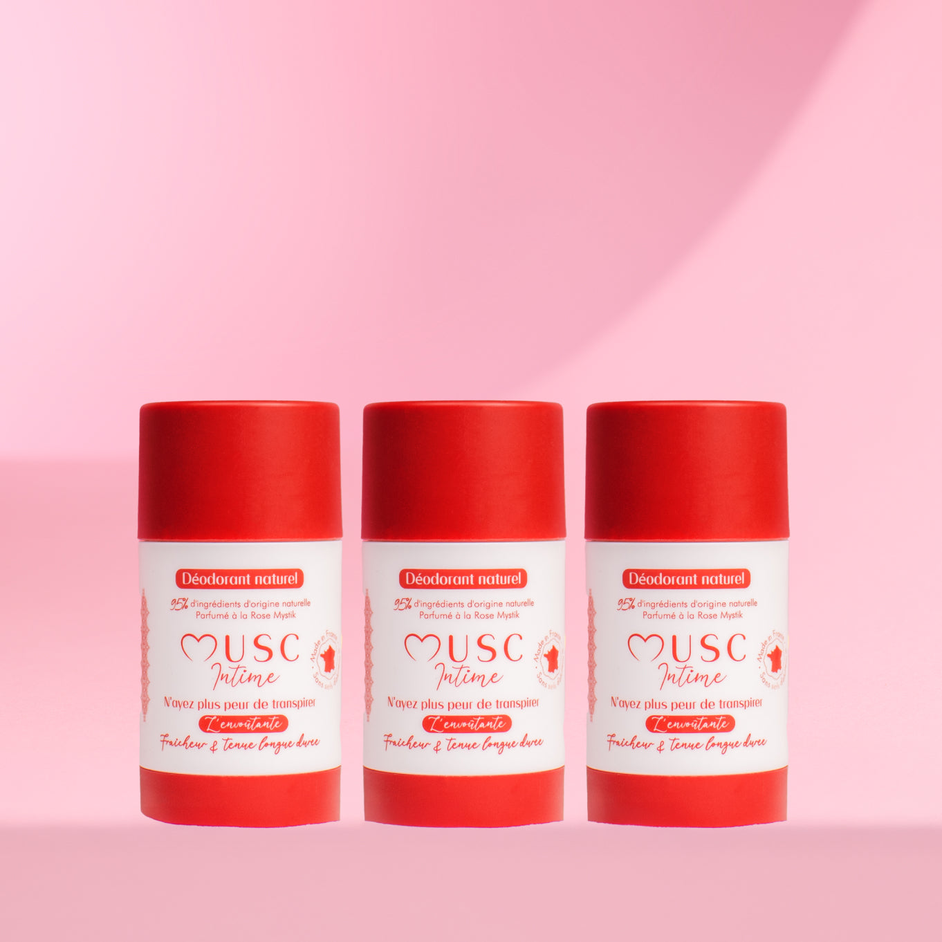 3 Déodorants naturels Rose Mystik